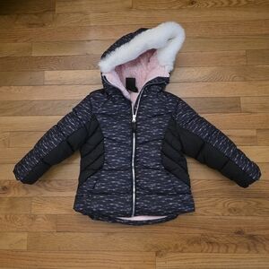 Stylish Black and White Hooded Jacket